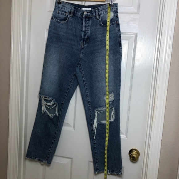 Pacsun Cotton High Rise Ripped Distressed Blue Wash Button Fly Straight Jeans 26 - Picture 10 of 16